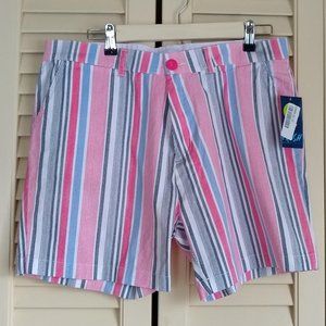 3 for $25! Kiwi Fresh Navy/Rose Striped Shorts